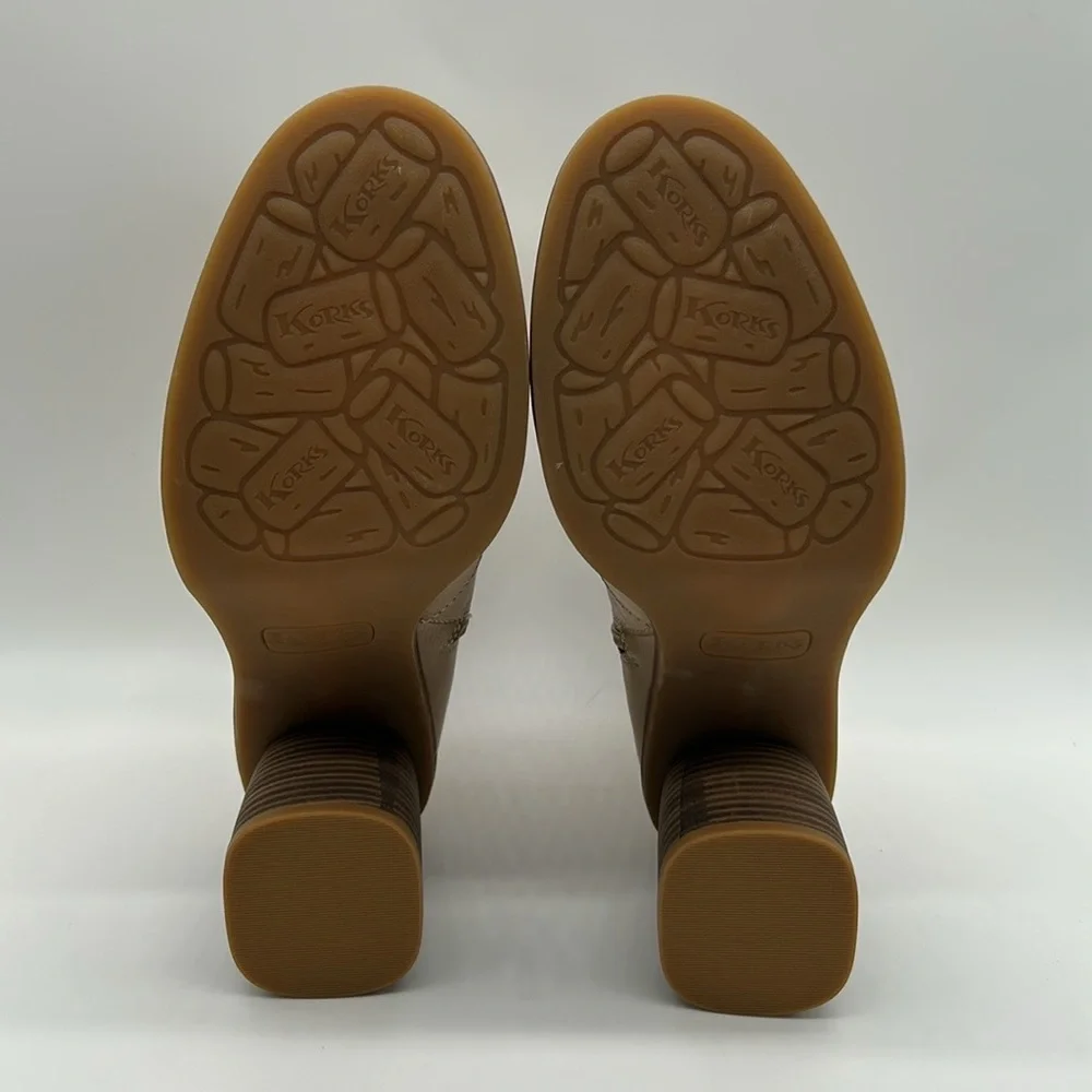 Korks Destiny Vegan Ankle Boots Cream Block Heel Zip | Women’s US 10 | NWB - Picture 9 of 14